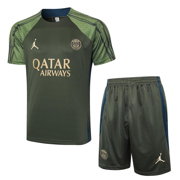 Chandal del Paris Saint-Germain Jordan Manga Corta 24-25 Verde - Pantalon Corto